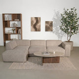 Banken-Hoekbank beige chenille bouclé - 305x169 cm - Jaylen - links-Dimehouse