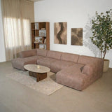 Banken-U-bank taupe chenille bouclé - 370x169 cm - Jaylen-Dimehouse
