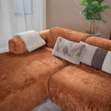 Banken-U-bank oker chenille stof - 342x165 cm - Shane-Dimehouse