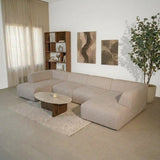 Banken-U-bank beige chenille bouclé - 370x169 cm - Jaylen-Dimehouse