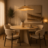 Lampe suspendue abat-jour en béton de carbone beige - 59 cm - Flowing