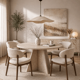 Lampe suspendue abat-jour en béton de carbone beige - 59 cm - Flowing