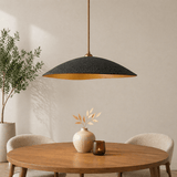 Hanglamp zwart met goud carbon betonnen kap - 40 cm - Flowing