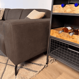 Hoekbank Barin antraciet robuust eco-leer links