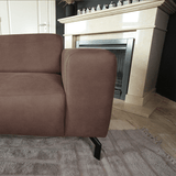 Canapé d'angle barin taupe microfibre à gauche