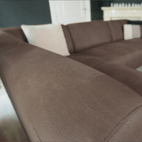 Canapé d'angle barin taupe microfibre à gauche