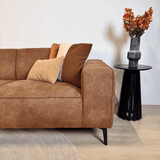 Industriël hoekbank Brisbane eco-leer cognac - links