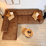 Industriël hoekbank Brisbane eco-leer cognac - links