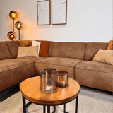 Industriël hoekbank Brisbane eco-leer cognac - links