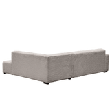 Canapé d’angle Gavi en tissu côtelé ultra doux beige – méridienne à droite