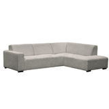 Canapé d’angle Gavi en tissu côtelé ultra doux beige – méridienne à droite