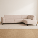 Hoekbank Manon met chaise longue rechts chenille beige
