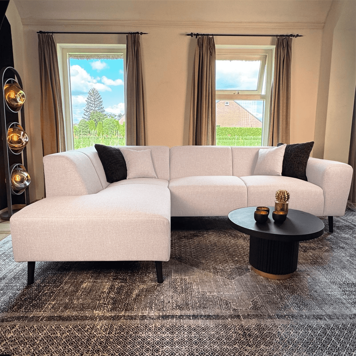 Canapé d'angle Moby Gauche Beige - Chaise Longue + 2,5 places 