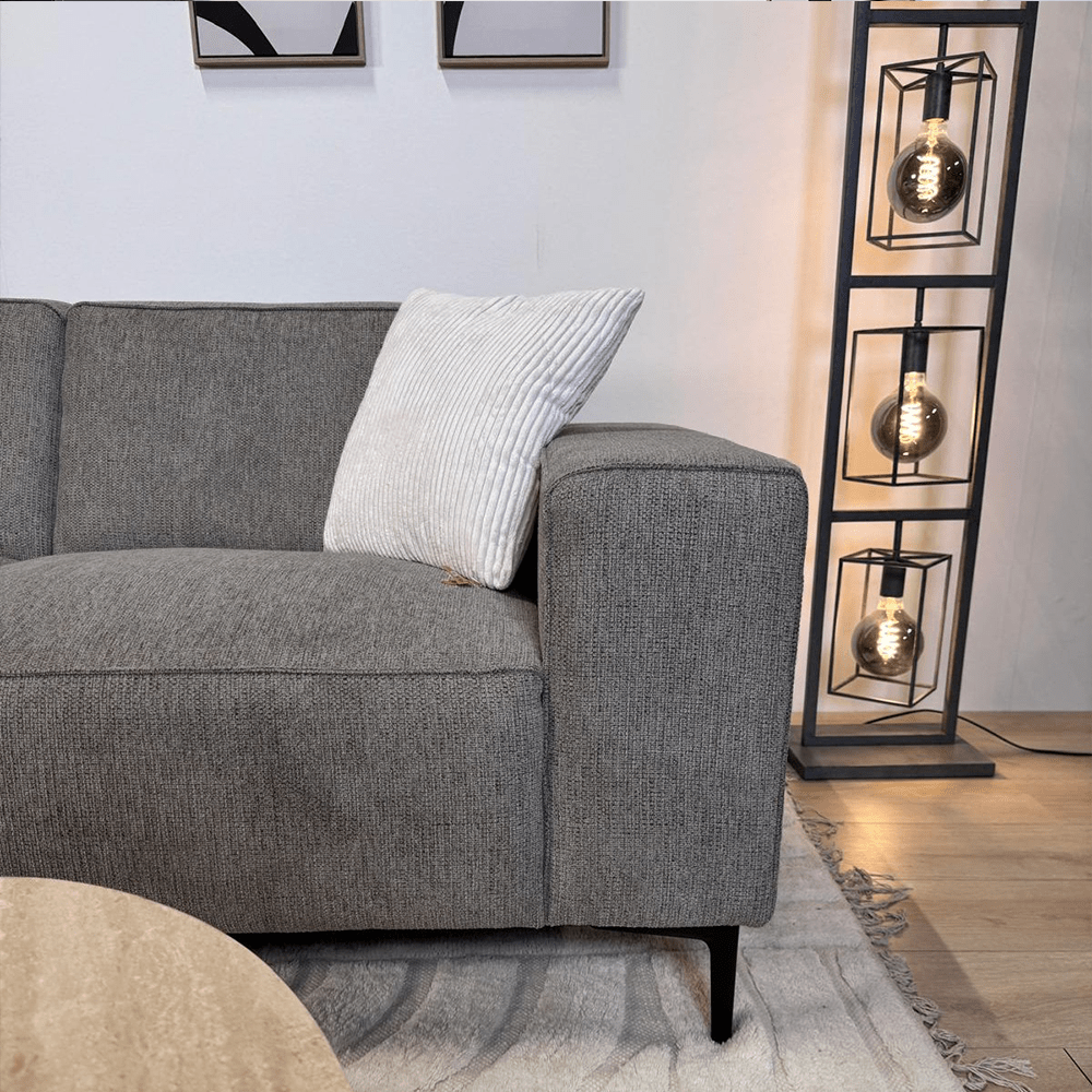 Hoekbank Ravi – Chenille Gemêleerd Taupe – Links