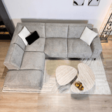 Hoekbank Ravi – Chenille Gemêleerd Grijs – Links