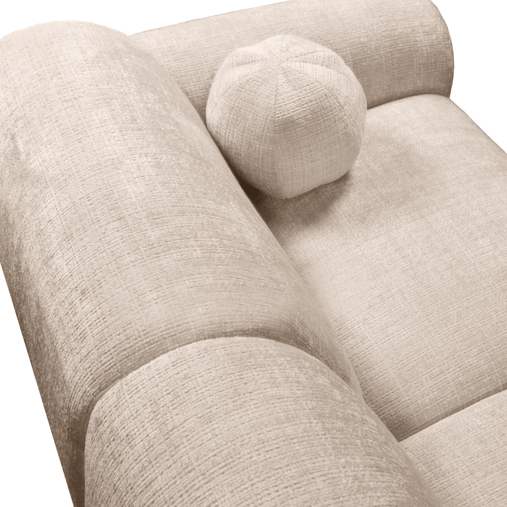 Canapé d'angle tissu chenille beige - 292x169 cm - Shane - droit