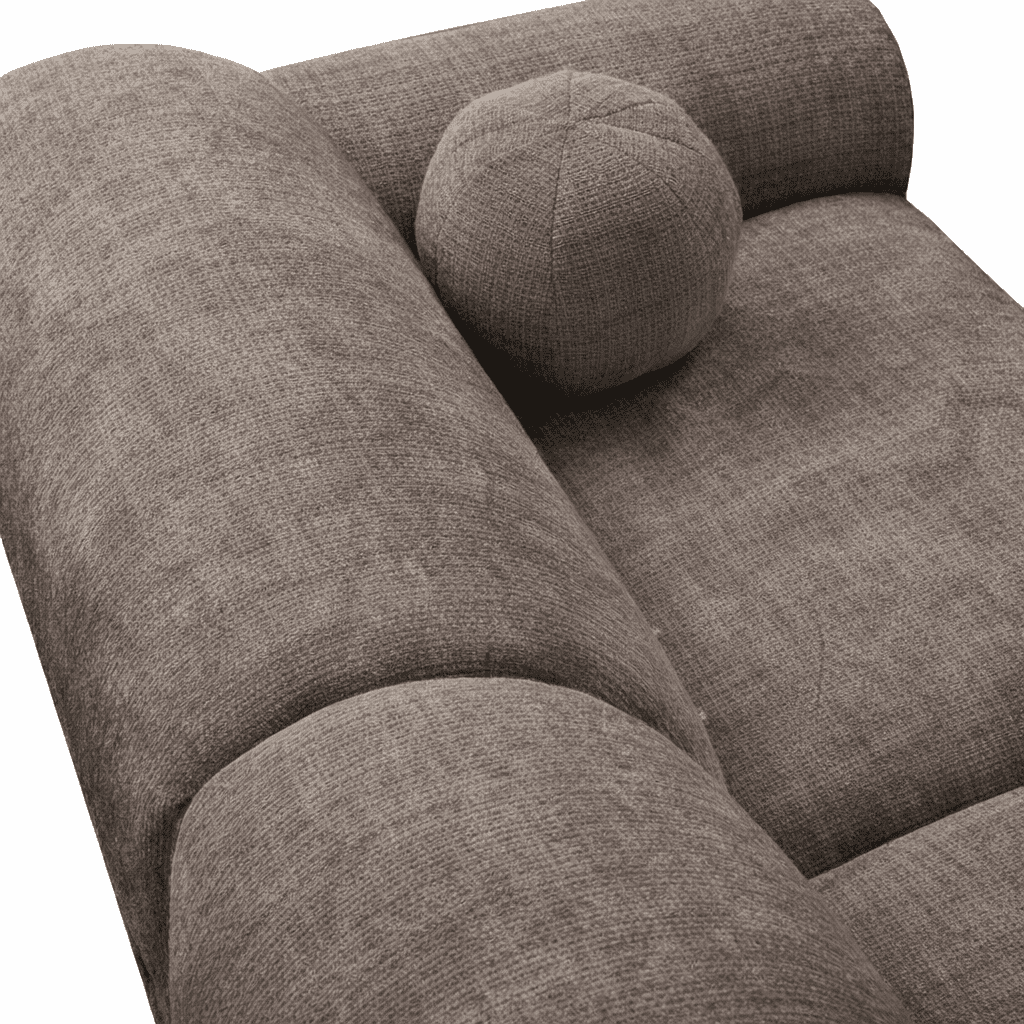 Canapé d'angle avec revêtement en chenille taupe Shane - à droite