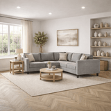 Canapé d'angle Kale Tissu Gris - cinq places 