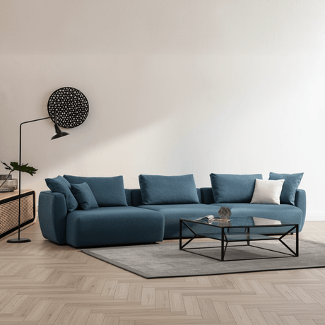 Hoekbank Links Maya Blauw sfeerfoto in modern interieur