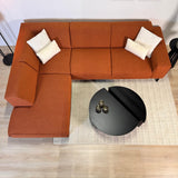 Hoekbank Maël bouclé stof in terracotta kleur - links