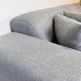 Canapé d'angle Moby bleu gris avec salon compact et tissu recyclé - Droit 