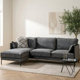 Hoekbank Peppin velvet donkergrijs - links sfeerfoto in modern interieur