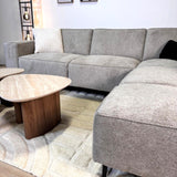 Hoekbank Ravi – Chenille Gemêleerd Grijs – Links