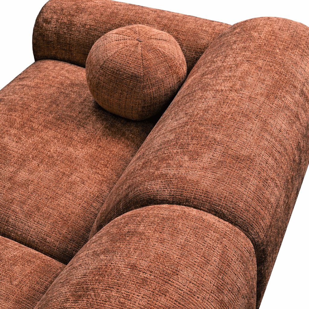 Banken - Hoekbank koper chenille stof - 292x169 cm - Shane - links - Dimehouse