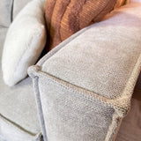 Canapé d'angle Yara avec méridienne en chenille beige - gauche 