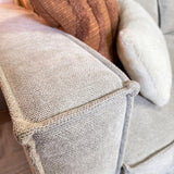 Canapé d'angle Yara avec méridienne en chenille beige - à droite 