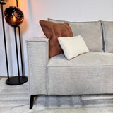 Canapé d'angle Yara avec méridienne en chenille beige - à droite 