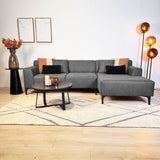 Canapé d'angle Davidson Microfibre Anthracite avec salon compact - Droit 