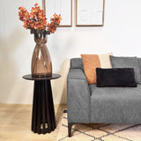 Canapé d'angle Davidson Microfibre Anthracite avec salon compact - Droit 