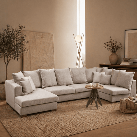 Hoekbank beige U-opstelling - polyester - 380 cm - Colorado