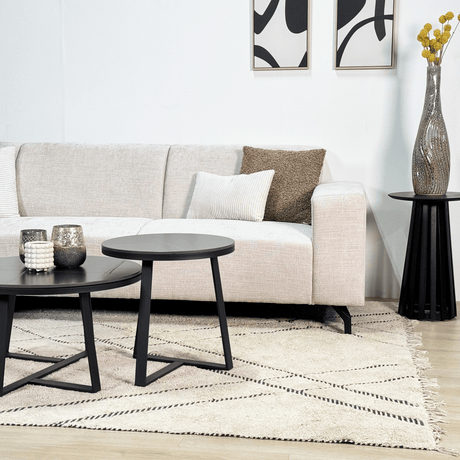 Canapé d'angle manon avec chaise longue gauche chenille beige