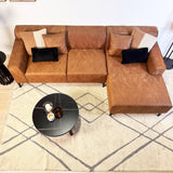 Hoekbank met compacte lounge cognac microvezel Davidson - rechts