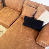 Canapé d'angle Davidson Cognac Droit - Tissu Microfibre