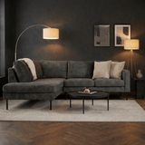 Canapé d'angle en velours vert avec pieds hauts Gaya - gauche 