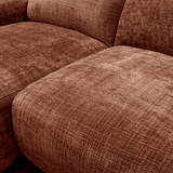 Hoekbank koper chenille stof - 270x165 cm - Shane - links