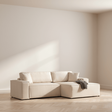 Hoekbank met slaapfunctie Rechts Pirlo Ecru
