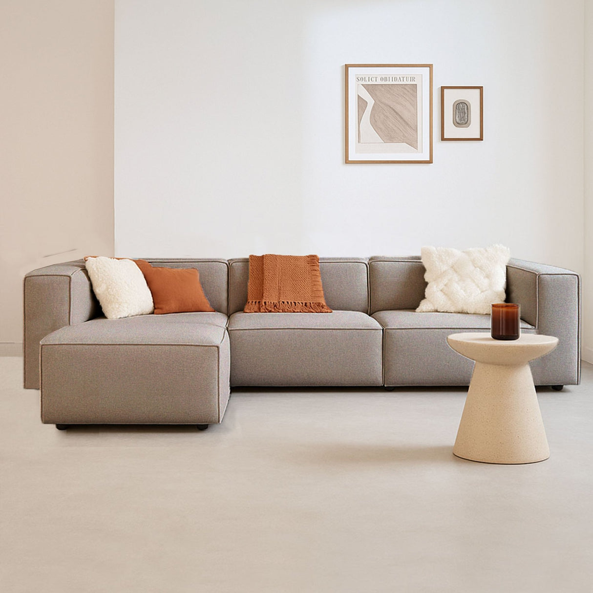 Banque modulaire à 3 places avec Hocker Fora Brown