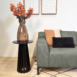 Canapé d'angle Davidson Microfibre Vert avec salon compact - Droit 