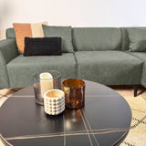 Canapé d'angle Davidson Microfibre Vert avec salon compact - Droit 
