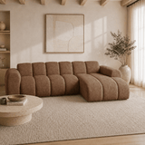 Banken-Hoekbank met lounge koper velvet structuurstof - strepen - rechts - Brix-Dimehouse