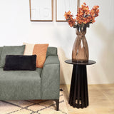 Canapé d'angle Davidson en microfibre verte avec salon compact - Gauche 