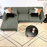 Canapé d'angle Davidson en microfibre verte avec salon compact - Gauche 