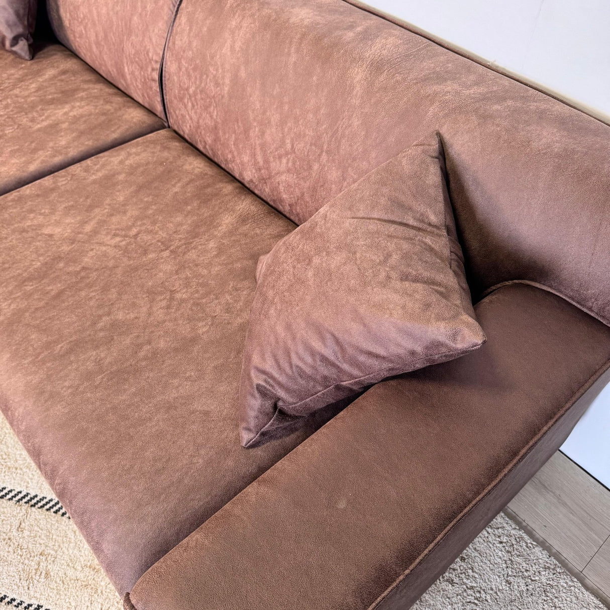 Canapé 3 places Davidson Vert Tissu en Microfibre 