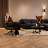 Industriële draaifauteuil antraciet eco-leer 360° draaibaar Yuki