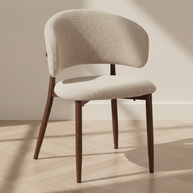 Japandi Eetkamerstoel Yuka Zand - Walnootlook Frame