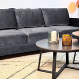 3-zits Bank Kale Velvet Antraciet - comfortabele losse kussens
